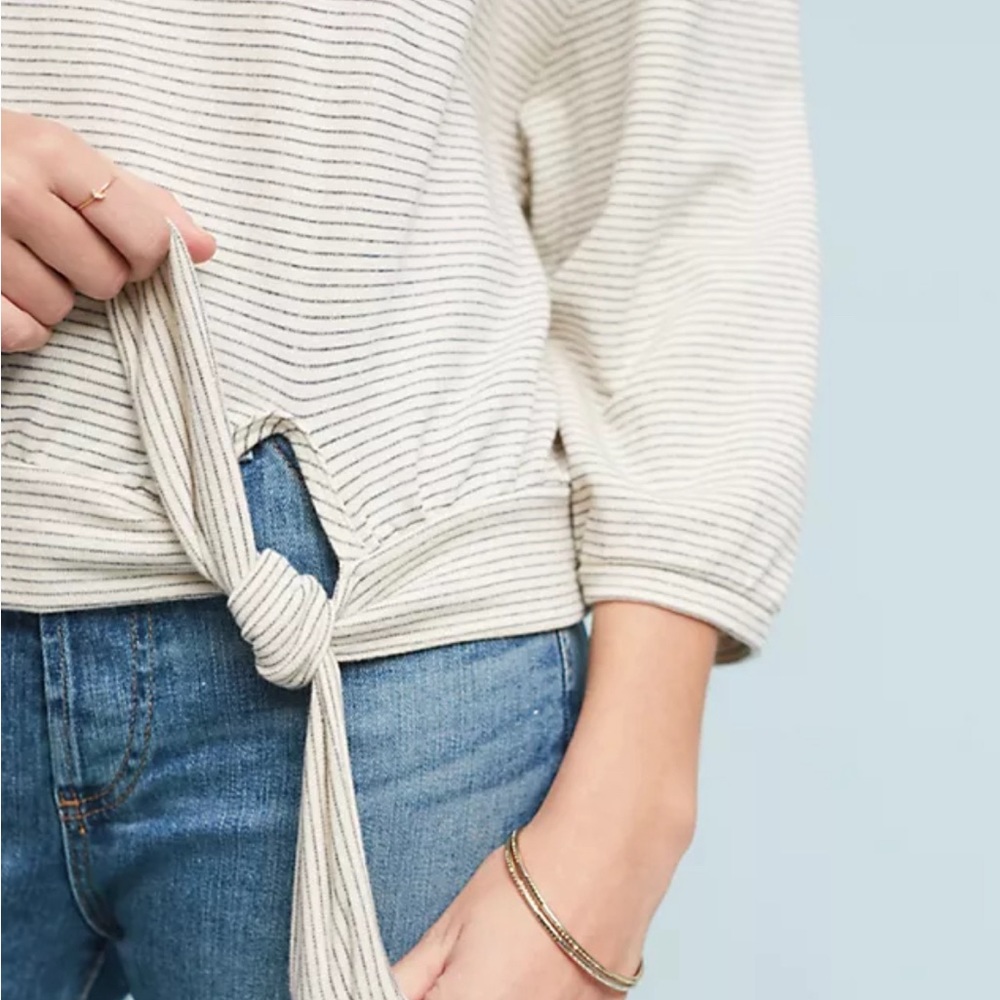 🍦Anthropologie Bianca Striped French Terry Sweatshirt, size Small